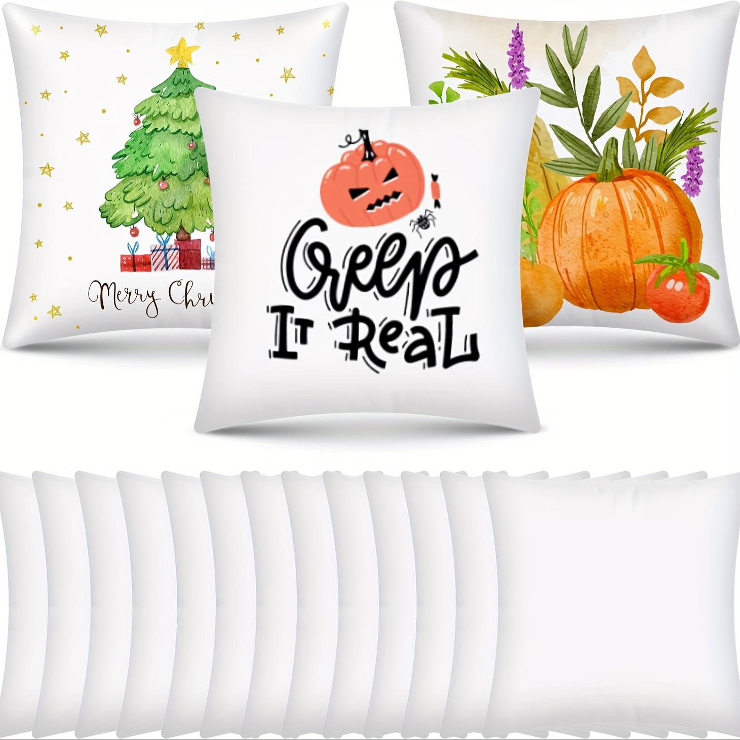 Pillow Cover Sublimation - 무지 승화 인쇄 베개 커버 2/6/10개