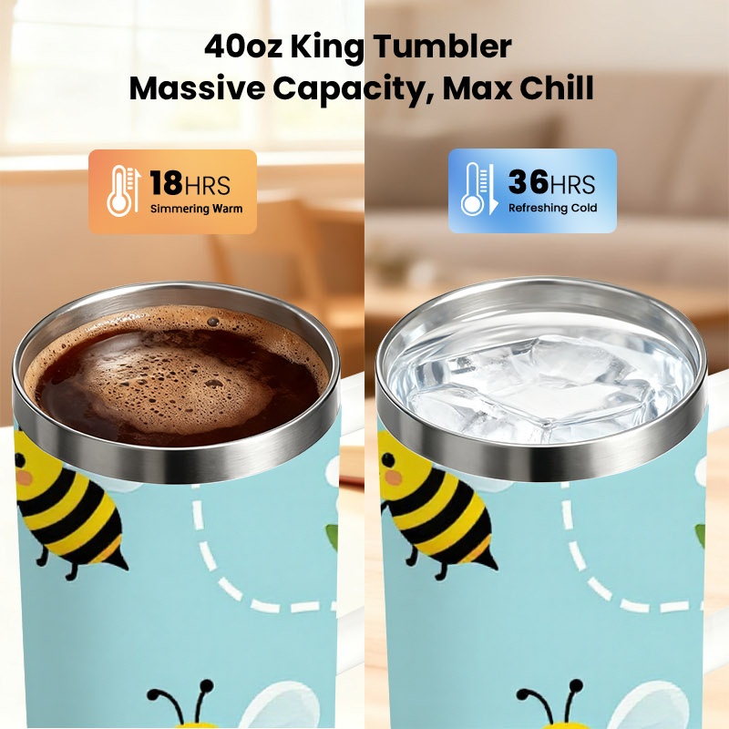 재미있는 만화 벌과 흰 꽃 무늬가 있는 40온스 스테인 - Sublimation Mug White 리뷰 및 가격